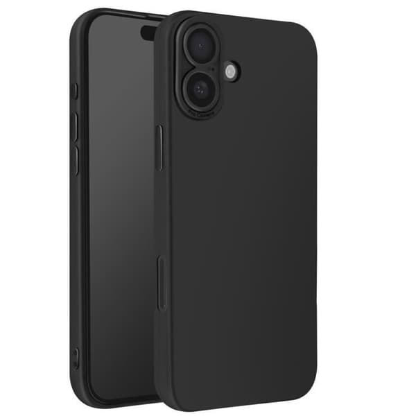 Silikonfölja för iPhone 16 Plus, Tun design, Lätt, Svart