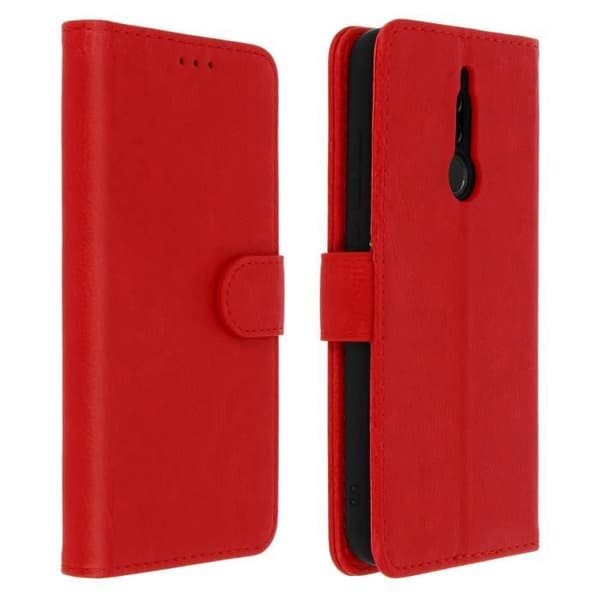 Etui - Xiaomi - Redmi 8 och 8A - Heltäckande fodral - Kortfack - Videostöd - Röd