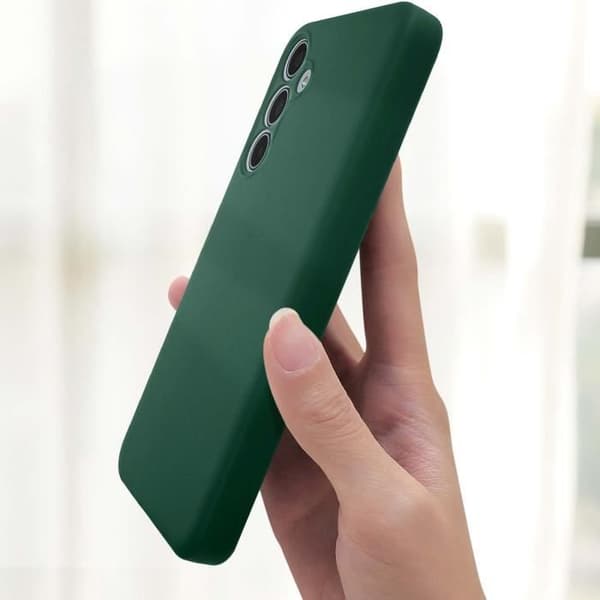 Siliconfodral för Samsung Galaxy M35, Mörkgrön Matt