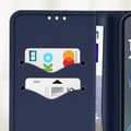 Miniatyrbild 3 av 4: Etui för Motorola Moto G35 Plånbok Läder Saffiano Fancy Blå / Röd