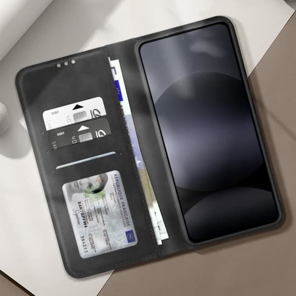 Fodral för Xiaomi Redmi Note 14 4G Plånbok och Videostöd Svart