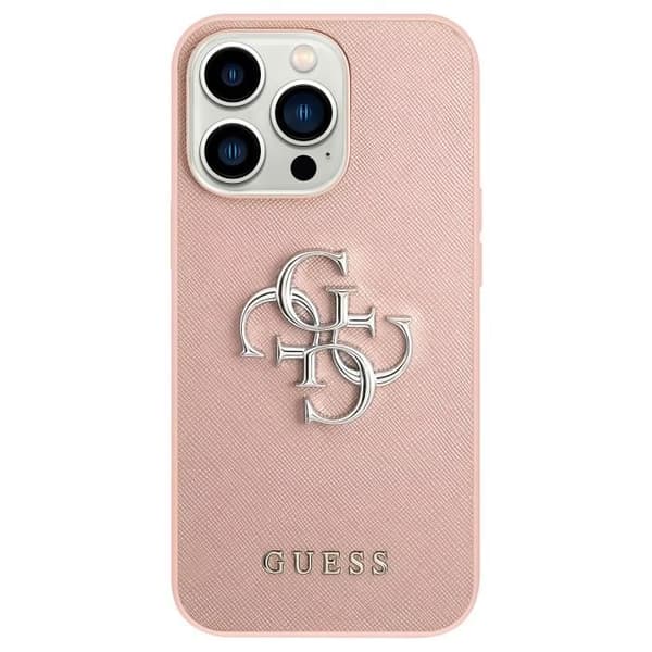 Coque för iPhone 13 Pro Saffiano Antichoc Guess Rosé