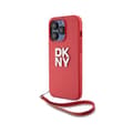 Miniatyrbild 2 av 4: Coque för Apple iPhone 14 Pro med metalliskt logo och handledsrem DKNY Röd