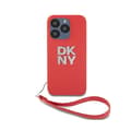 Miniatyrbild 1 av 4: Coque för Apple iPhone 14 Pro med metalliskt logo och handledsrem DKNY Röd