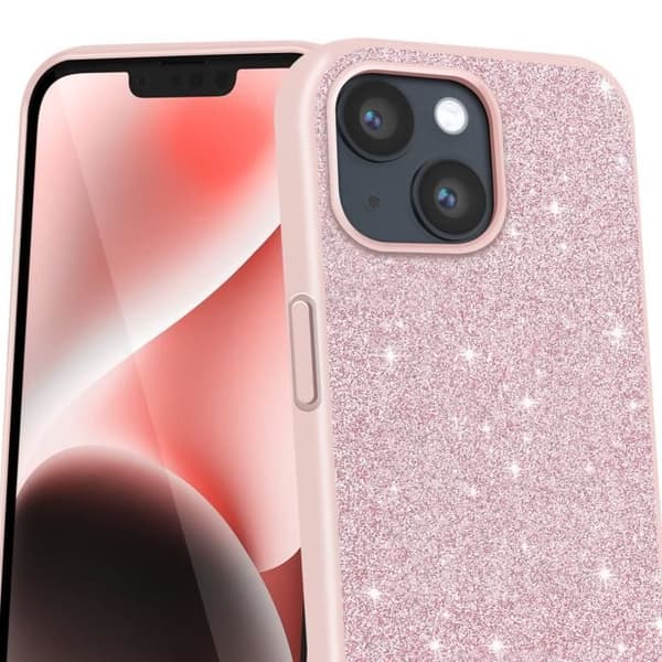 Coque för iPhone 14 Monochromisk Glittrig Fågel Guess Rosa