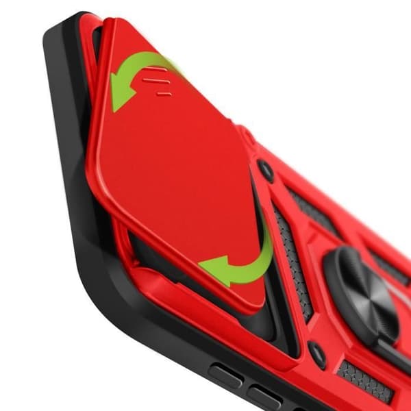 Coque för Xiaomi 15 Ring Stöd med Kameraskydd Mayaxess Röd