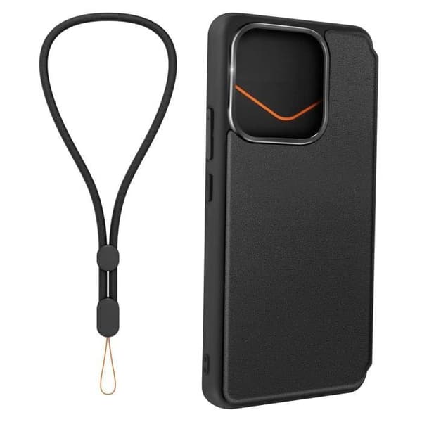 Fodral för Xiaomi Redmi Note 14 4G Klädd Kortficka med Rem Made for Xiaomi Svart