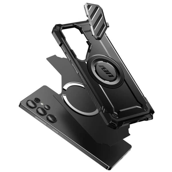 Coque MagSafe för Samsung S25 Ultra Stötteknik Kameraskydd Stöd Supcase Svart