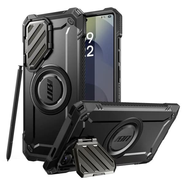 Coque MagSafe för Samsung S25 Ultra Stötteknik Kameraskydd Stöd Supcase Svart