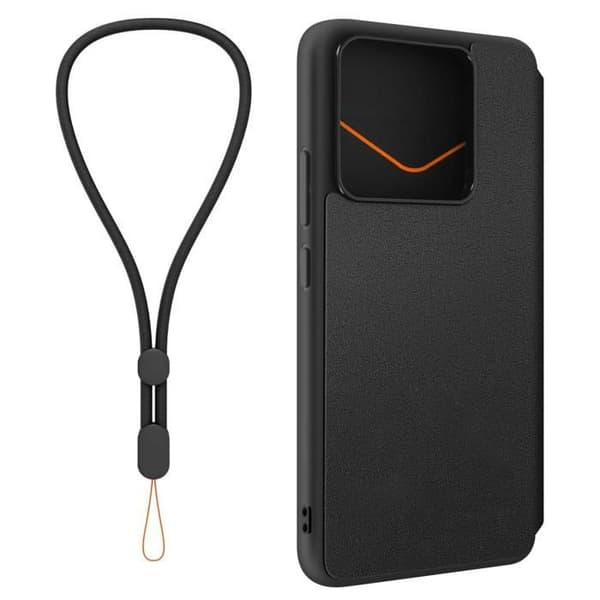 Fodral för Xiaomi 14T Flipkort med Handledsrem Made for Xiaomi Svart