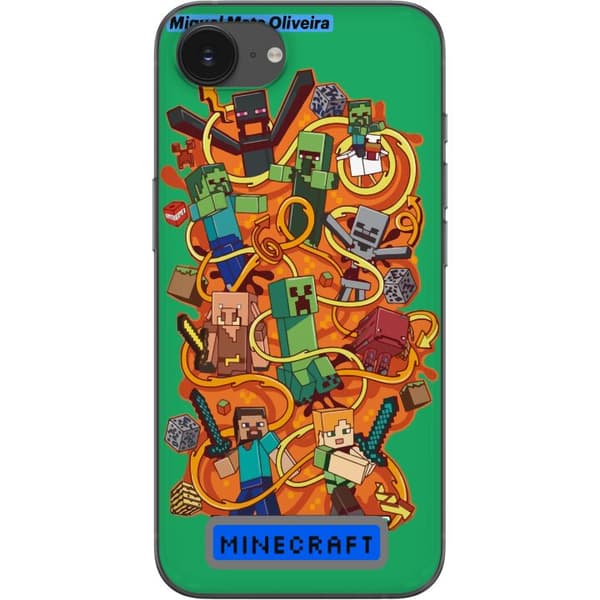 Apple iPhone 16e Genomskinligt Skal Minecraft