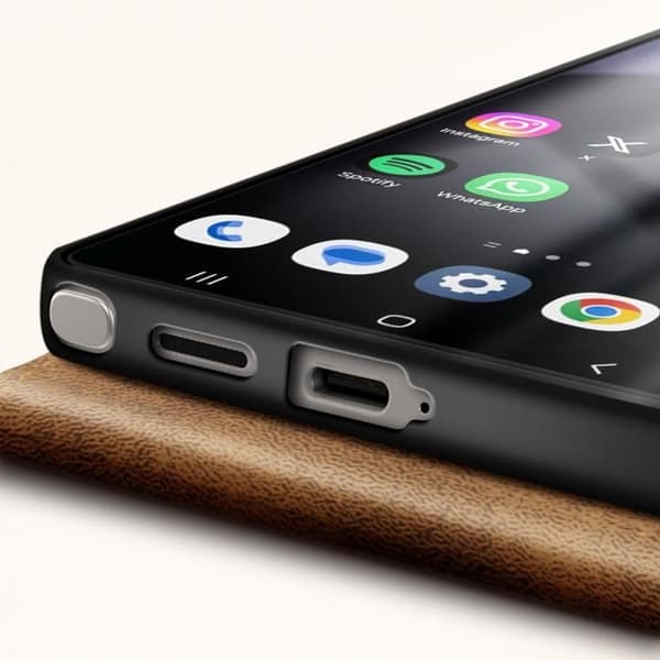 Housse med vertikalt lock för Samsung Galaxy S25 Ultra kortficka svart