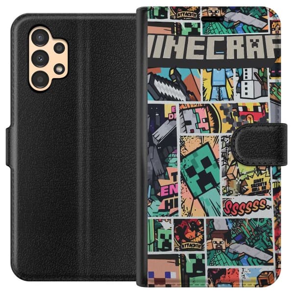Samsung Galaxy A13 Tegnebogsetui Minecraft Kunst
