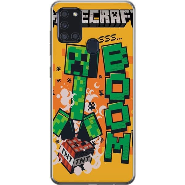 Samsung Galaxy A21s Gjennomsiktig deksel Minecraft Boom