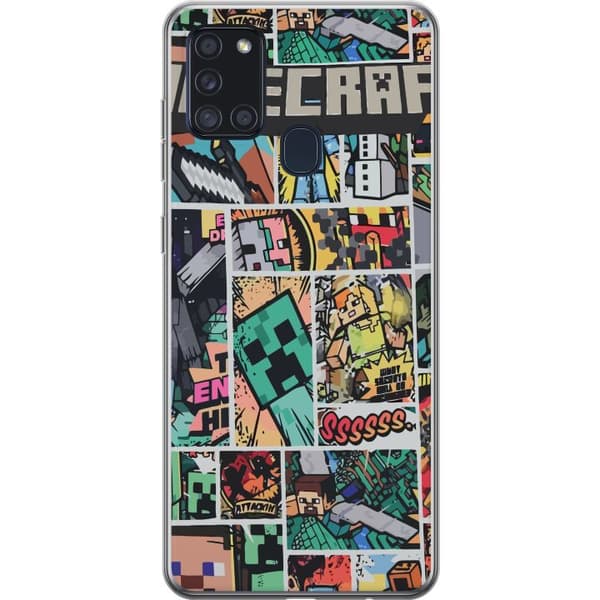 Samsung Galaxy A21s Gennemsigtig cover Minecraft Kunst
