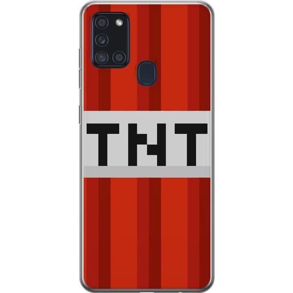 Samsung Galaxy A21s Läpinäkyvä kuori Minecraft TNT