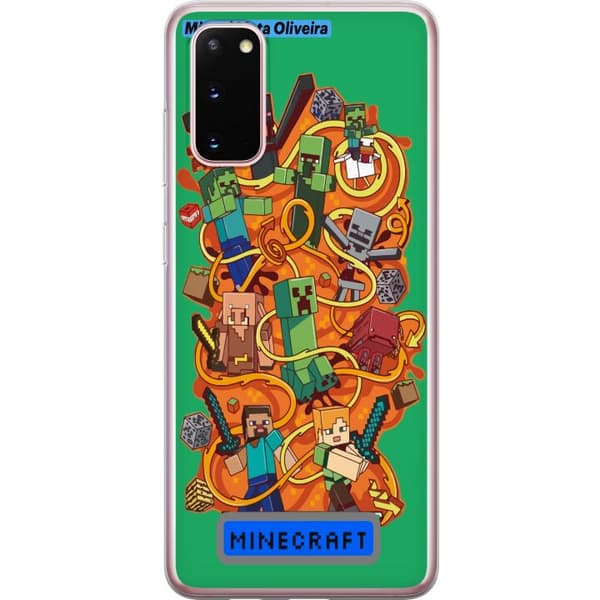 Samsung Galaxy S20 Gjennomsiktig deksel Minecraft