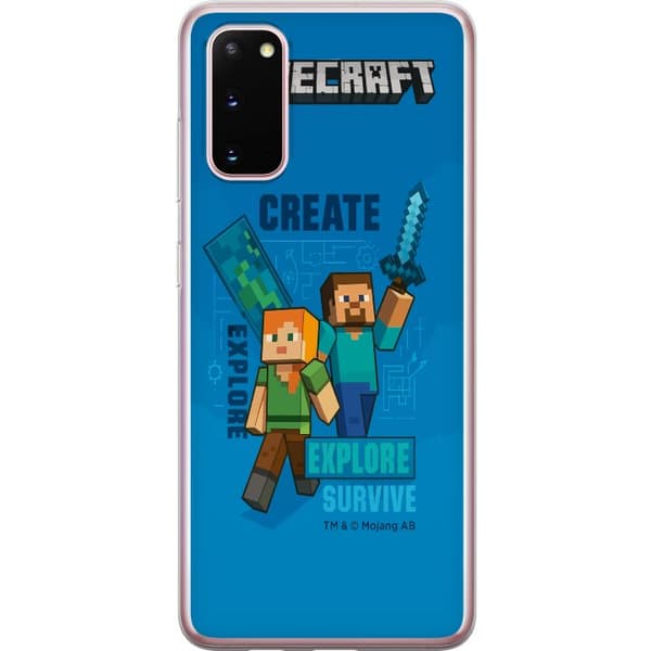Samsung Galaxy S20 Gjennomsiktig deksel Minecraft Grotter