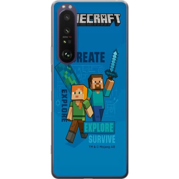 Sony Xperia 1 III Genomskinligt Skal Minecraft Caves
