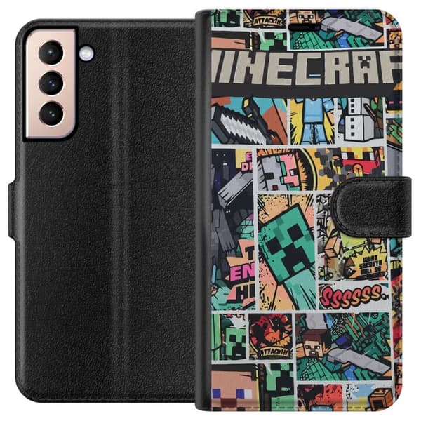 Samsung Galaxy S21 Plånboksfodral Minecraft Art