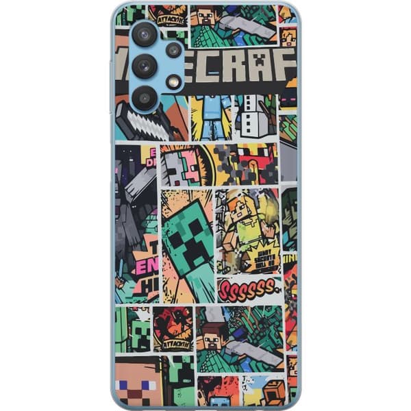 Samsung Galaxy A32 5G Gjennomsiktig deksel Minecraft Kunsthåndverk