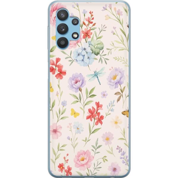 Samsung Galaxy A32 5G Genomskinligt Skal Blommor
