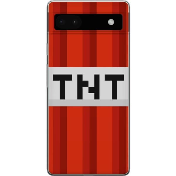 Google Pixel 6a Läpinäkyvä kuori Minecraft TNT