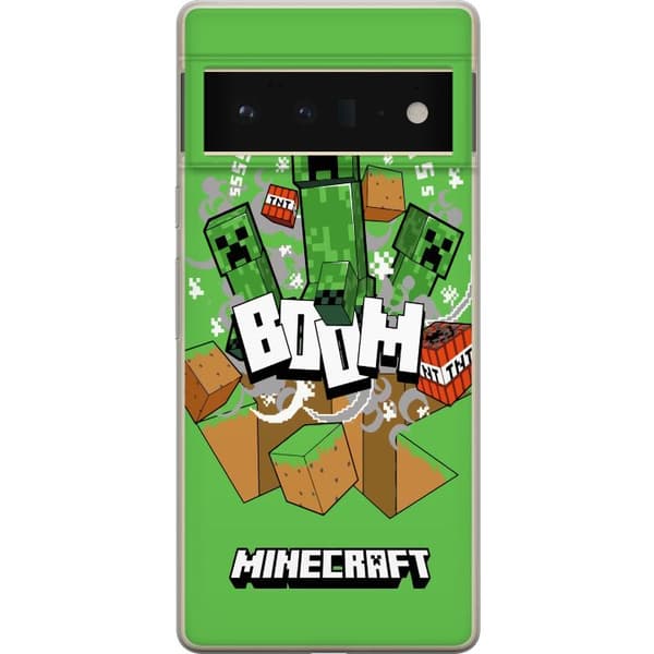 Google Pixel 6 Pro Läpinäkyvä kuori Minecraft Boom