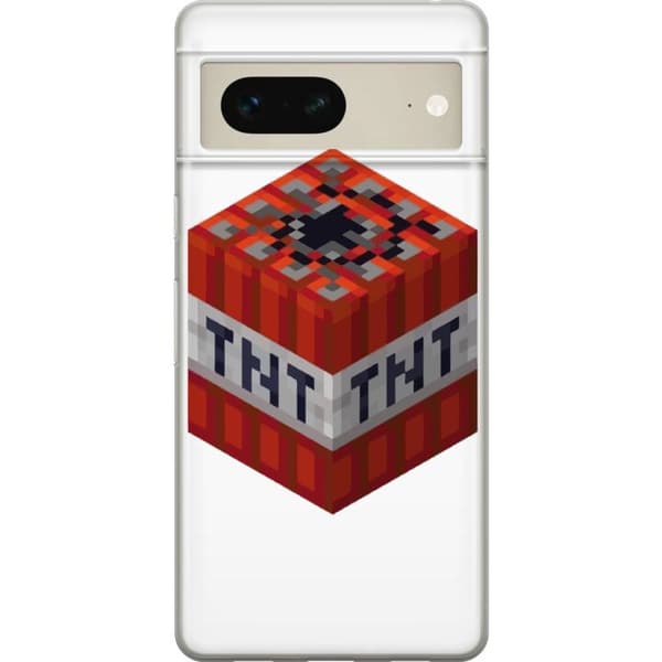 Google Pixel 7 Läpinäkyvä kuori Minecraft TNT