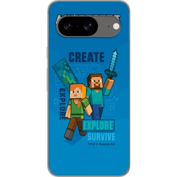 Google Pixel 8 Genomskinligt Skal Minecraft Caves