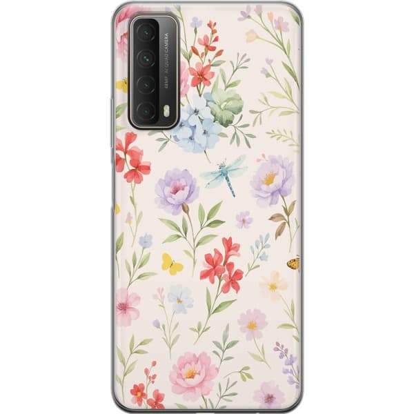 Huawei P smart 2021 Läpinäkyvä kuori Kukat