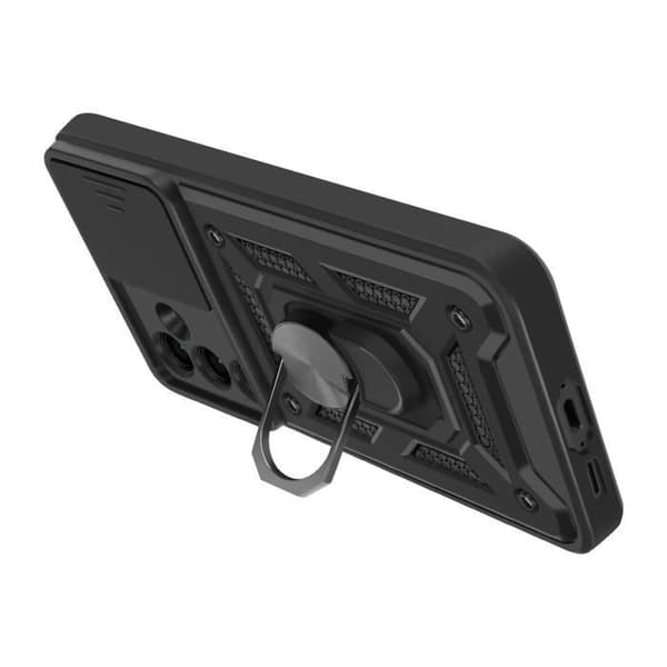 Coque för Samsung Galaxy S24 FE Med Båge Stöd Glidande Kameraskydd Mayaxess Svart