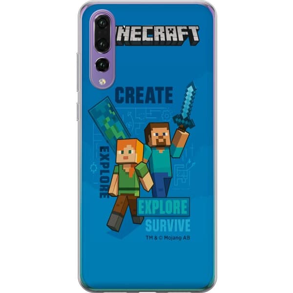 Huawei P20 Pro Gennemsigtig cover Minecraft Huler