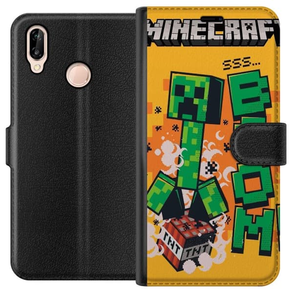 Huawei P20 lite Lommeboketui Minecraft Boom