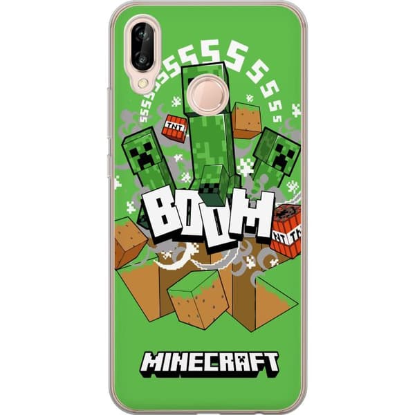 Huawei P20 lite Läpinäkyvä kuori Minecraft Boom