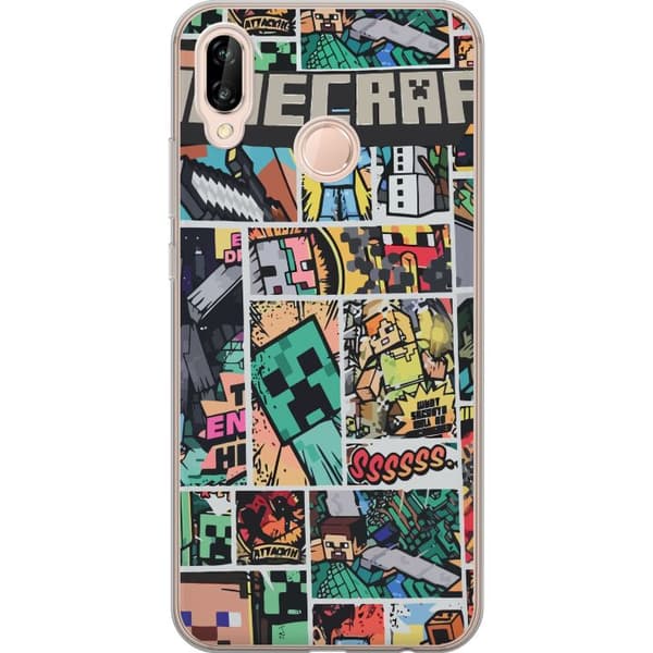 Huawei P20 lite Gennemsigtig cover Minecraft Kunst