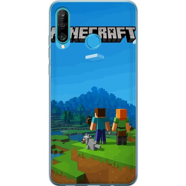 Huawei P30 lite Läpinäkyvä kuori Minecraft Key Art