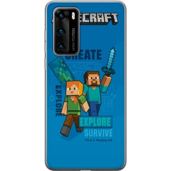 Huawei P40 Gennemsigtig cover Minecraft Huler