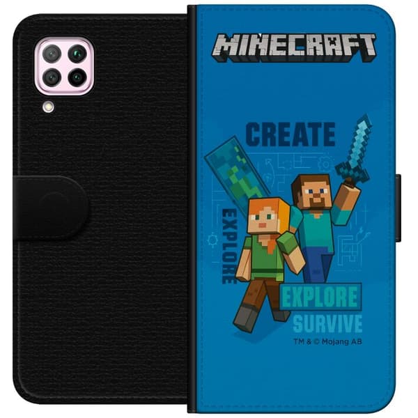 Huawei P40 lite Lompakkokotelo Minecraft Luolastot