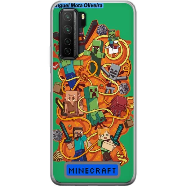 Huawei P40 lite 5G Genomskinligt Skal Minecraft