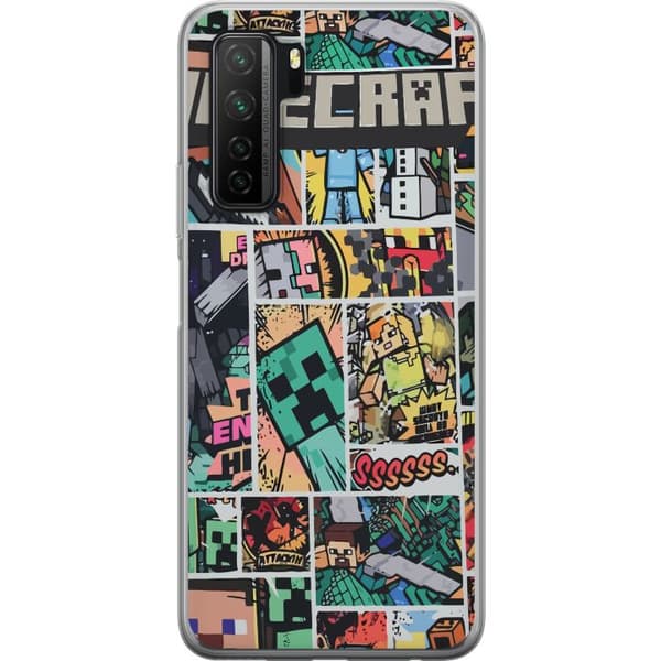 Huawei P40 lite 5G Gennemsigtig cover Minecraft Kunst