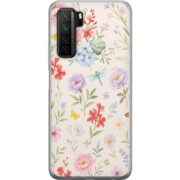 Huawei P40 lite 5G Gennemsigtig cover Blomster