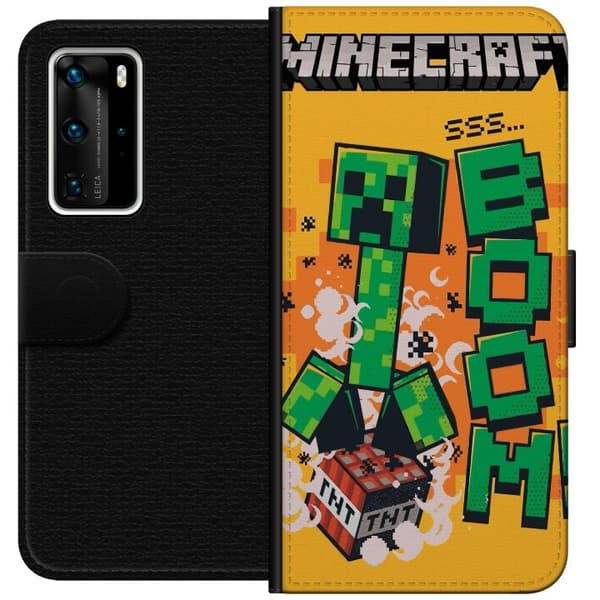 Huawei P40 Pro Tegnebogsetui Minecraft Boom