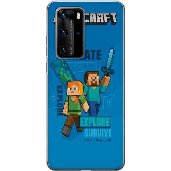 Huawei P40 Pro Gennemsigtig cover Minecraft Huler