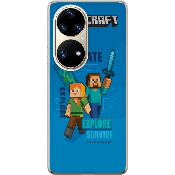 Huawei P50 Pro Läpinäkyvä kuori Minecraft Luolastot