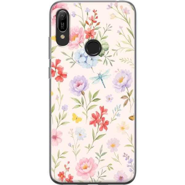 Huawei Y6 (2019) Genomskinligt Skal Blommor