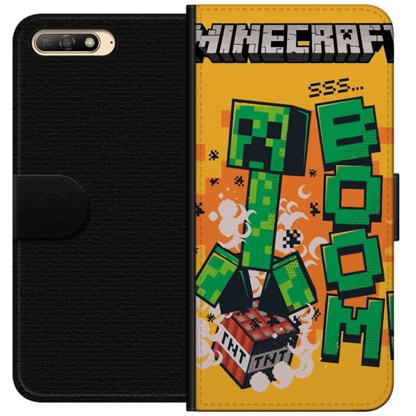 Huawei Y6 (2018) Lompakkokotelo Minecraft Boom