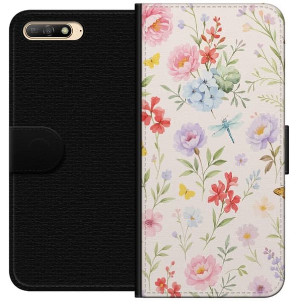 Huawei Y6 (2018) Plånboksfodral Blommor