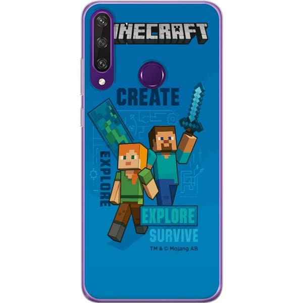 Huawei Y6p Läpinäkyvä kuori Minecraft Luolastot