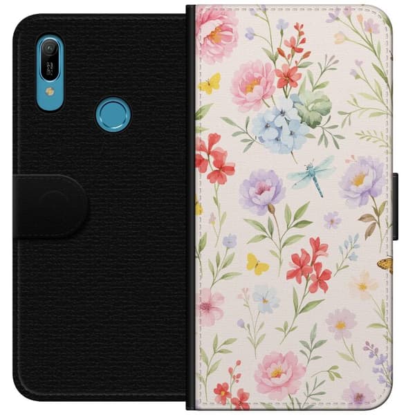 Huawei Y6 (2019) Lompakkokotelo Kukat